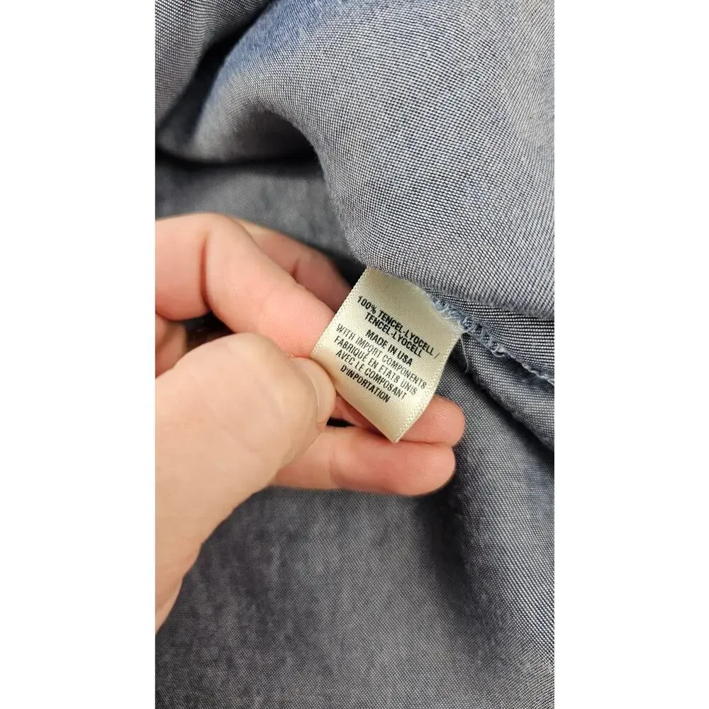 Cloth & Stone Chambray Blue Tencel Lyocell Popover Top Small